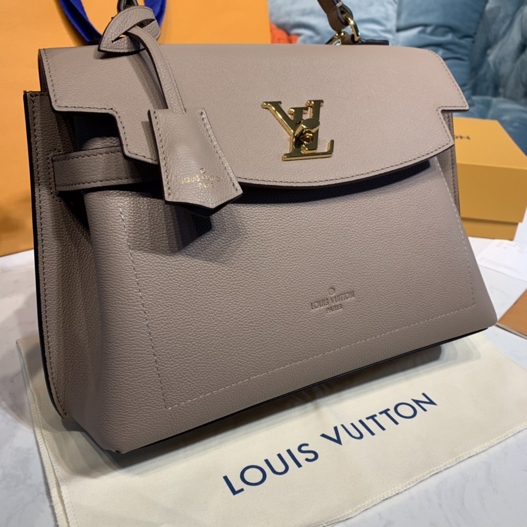 Louis Vuitton LOCKME EVER MM Shoudler Bag M56094 Greige Gray/Beige